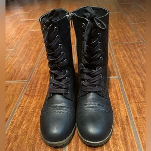 Black combat boots